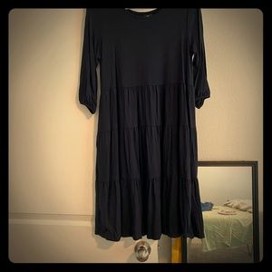 Agnes and Dora Black Tiered Dress